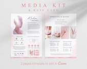 Influencer Media Kit Template: Pink Rate Card (Canva)