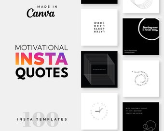 100 modelli di citazioni per Instagram: post motivazionali su Canva (download digitale)