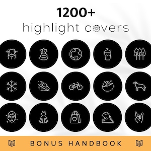 1200+ Black & White Instagram Highlight Icons (Digital Download)