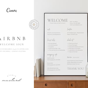 Airbnb Welcome Sign: House Rules, WiFi (Digital Download)