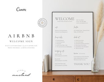 Airbnb Welcome Sign: House Rules, WiFi (Digital Download)