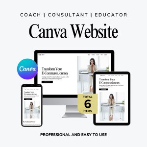Canva-websitesjabloon | Website voor coach, opleider en adviseur | Sjabloon voor Canva-bestemmingspagina | Verkooppagina | Canva-sjabloon voor websites