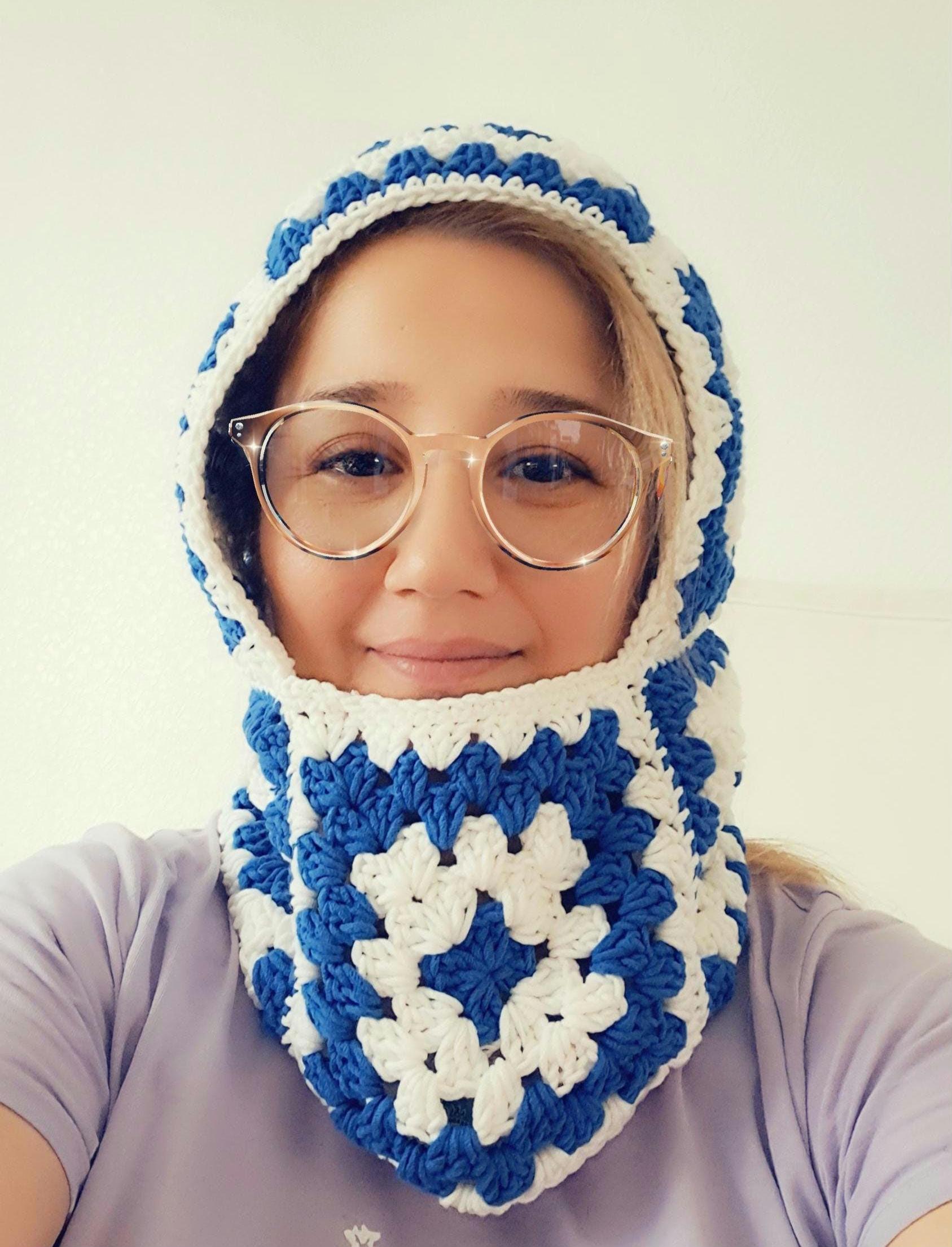 New Crochet Handmade Balaclava Granny Square Blue Purple hat beanie head warmer Granny Square main image 4