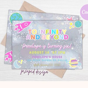 Editable To Infinity Birthday Invitation - Buzz Lightyear Digital Party Invitation Template - Printable Editable Digital Instant Download