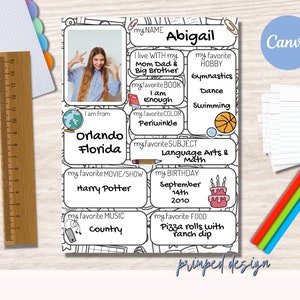 Meet the Student Editable Template, Back to School Welcome Letter, First Day of School Student Note School First Day Template