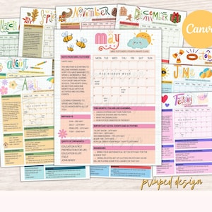 12 Month Newsletter Template, Editable School Newsletter, Monthly Classroom Newsletter, Year Classroom Newsletter, Newsletter Printable Note