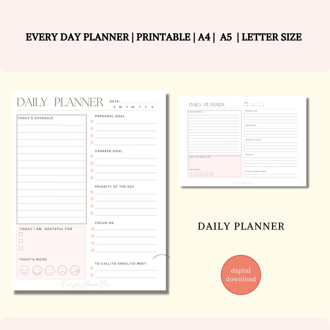 Editable Daily PLANNER to Do List Printable Productivity - Etsy