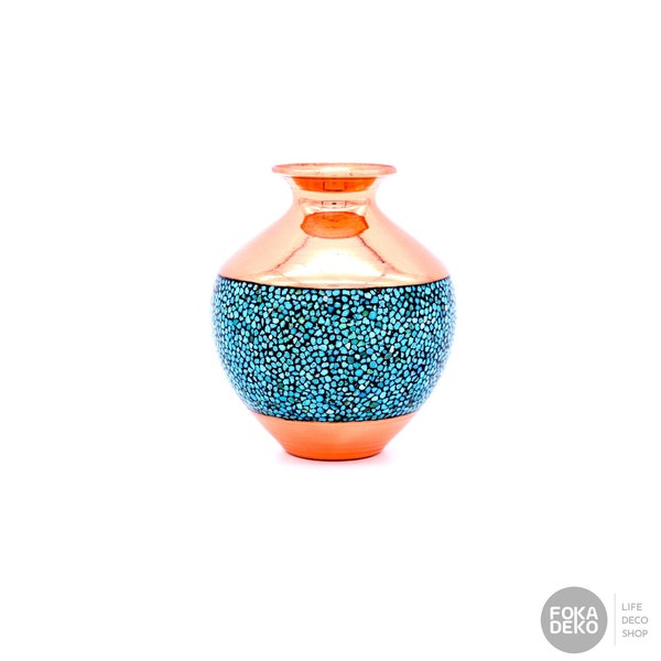 Türkis-Intarsien auf Kupfer (Firoozeh-Koobi) Vase