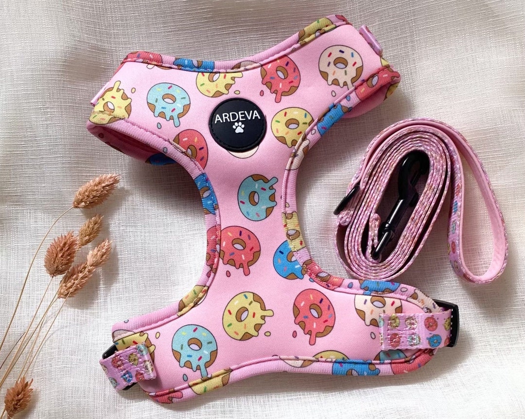 Dog Harness and Leash Set Adjustable and Stylish Neoprene Valentine's