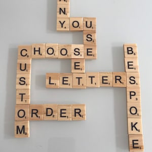 Wooden letter tiles scrabble embellishments custom order scrabble tiles for crafting choose your quantity and letters