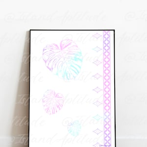Monstera Samoan nursery print tropical leaf