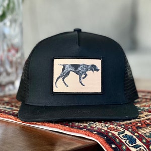 German Short-haired Pointer trucker baseball cap brim - original artwork design - GSP patch hat