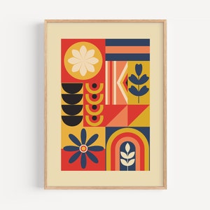 Geometric Wall Art Print, Mid-Century Modern Poster (Digital Download)