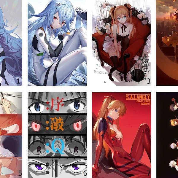 Neon Genesis Evangelion Posters| High Quality Laminate Embossed | Anime Posters | Rei Posters| Asuka Posters