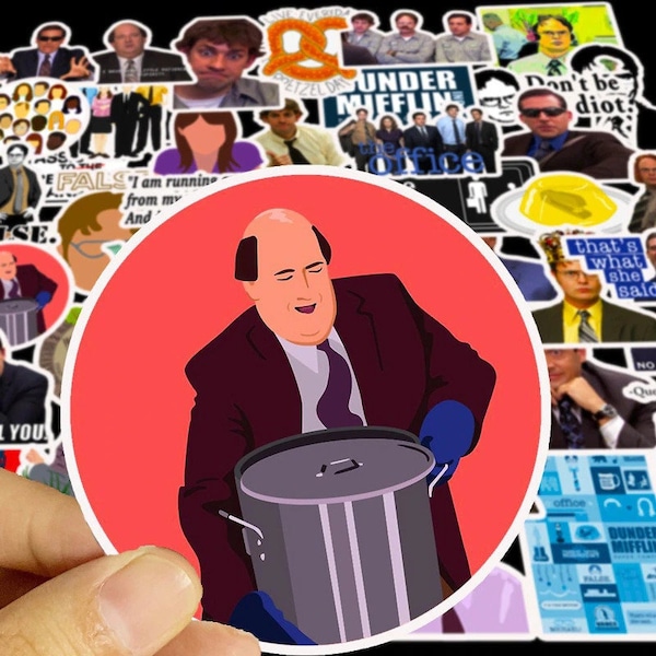 OFFICE TV Show Stickers | Set of 50 | Vinyl Stickers | Pam Stickers | Dwight Office Stickers | Michael Scott Sticker | Jim sticker