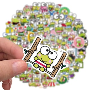 Cute Frog Anime Stickers | 50 Sticker Set Pack | Vinyl waterproof Stickers  | Laptop , Waterbottle and MORE
