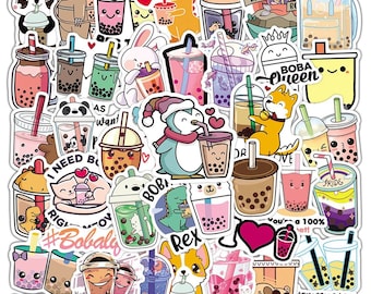 Bubble Tea Stickers | Boba Stickers | Set of 100 | SAME day SHIPPING! | Laptop Sticker | Phone Stickers | Kawaii Stickers | Cute Stickers