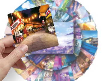 Stickers paysages japonais | Lot de 50 autocollants | Stickers animés | LIVRAISON LE MÊME JOUR | Stickers pour téléphone | Stickers bouteille d'eau | Sticker pour ordinateur portable