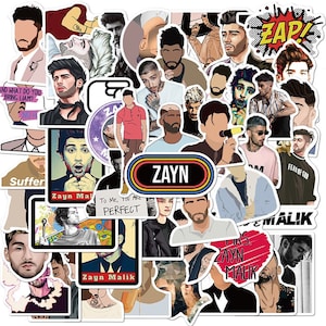 British Singer Zayn Malik Stickers | 1D Stickers | Set of 50 | Vinyl Stickers | Pillowtalk singer sticker set