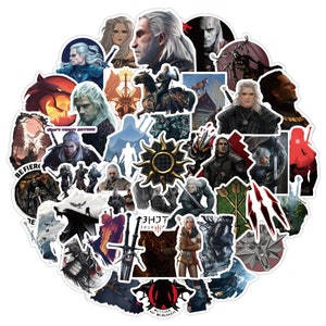 Geralt of Rivia Stickers | Set of 50 | Waterproof Vinyl Stickers | Video Game Stickers | RPG Stickers | Witch Stickers | Yennefer Stickers