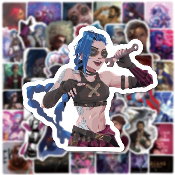 Arcane Stickers | Set of 100 | Waterproof Vinyl Stickers | Anime Stickers |  League of Legends Stickers | Vi Stickers | Jinx Stickers