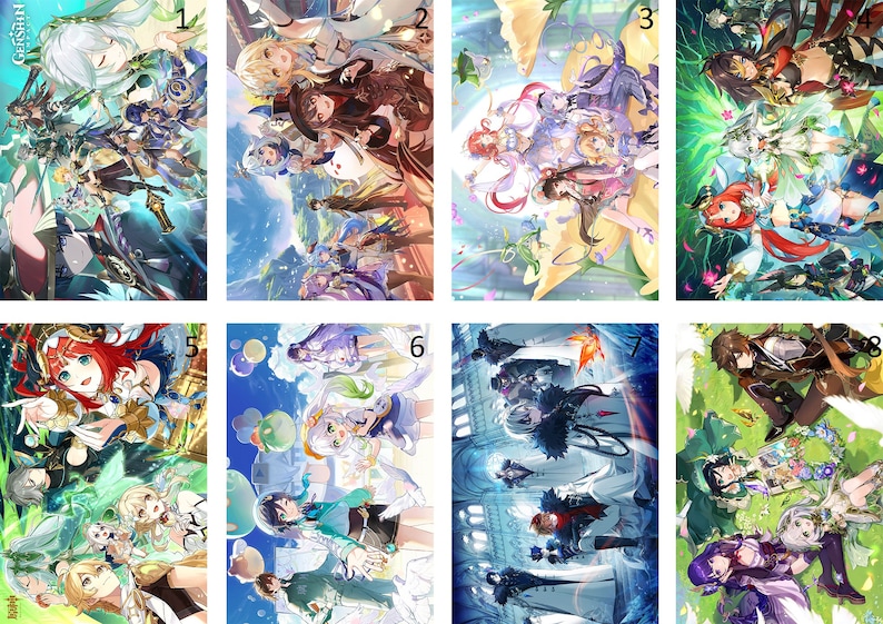 Genshin Impact Posters HIGH QUALITY Laminate Poster Yoimiya Poster Ganyu Poster Genshin Posters