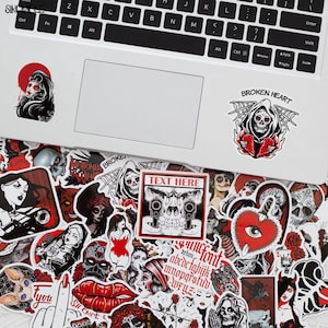 Gothic Aufkleber | Horror Aufkleber | 100er Set | Versand am selben Tag! | Telefon Aufkleber | Wasserflasche Aufkleber | Laptop Aufkleber