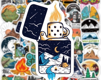 Autocollants de randonnée | Lot de 100 | LIVRAISON LE MÊME JOUR ! | Stickers pour téléphone | Autocollants pour bouteilles d'eau | Sticker pour ordinateur portable