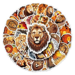 Lion Stickers | Animal Stickers | Set of 100 | SAME day SHIPPING! | Phone Stickers | Waterbottle stickers | Laptop Sticker | Cat Stickers