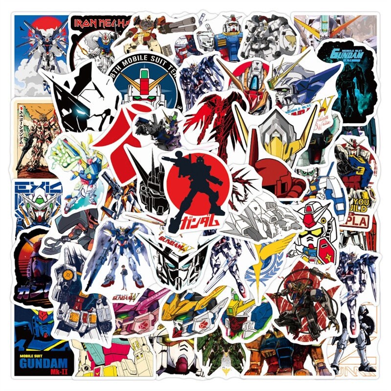 Mobile Suit Stickers | Set of 50 | Waterproof Vinyl Stickers | Anime ...