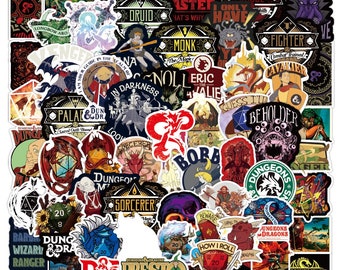 DND Stickers | Set of 95 | Waterproof Vinyl Stickers | Dungeons & Dragons Stickers | Boardgame Stickers | SAME day SHIPPING!
