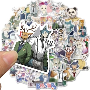 Beastars Aufkleber | 100er Set | Wasserfester Vinyl-Aufkleber | Anime Aufkleber | Legoshi Aufkleber | Haru Aufkleber