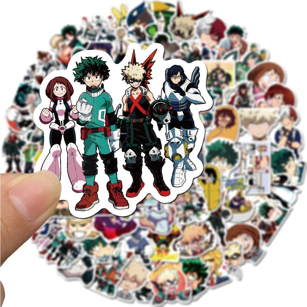 Hero Anime Stickers | Set of 100 | Waterproof Vinyl Stickers | Anime Stickers