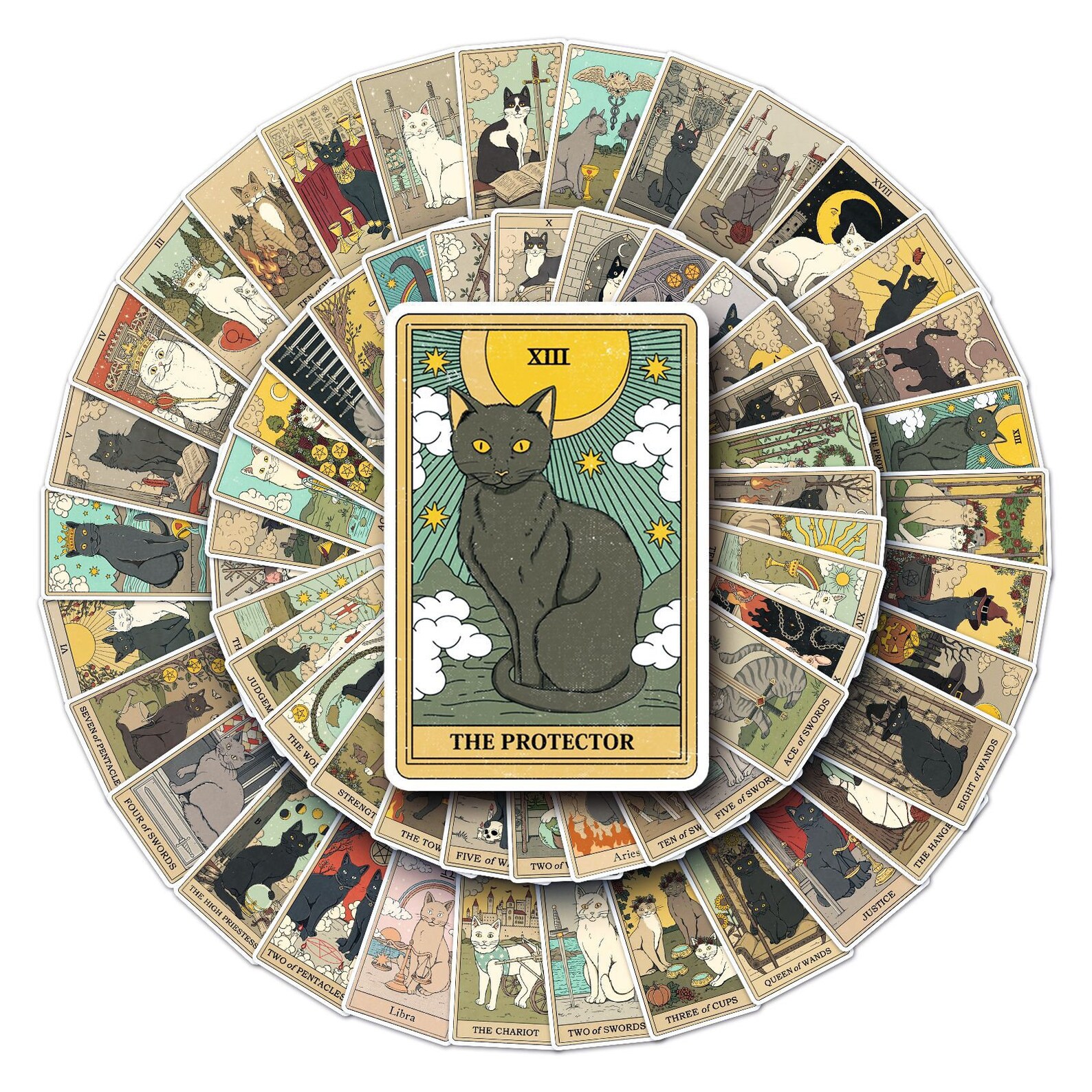 Psychic Sticker Tarot Card Stickers | Psychic Stickers | Set of 100 | SAME Day SHIPPING ...