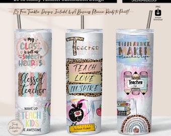 Teacher Tumbler Wrap, Teacher Tumbler PNG, Teacher Quote 20 oz Skinny Tumbler Design Sublimation Seamless, Teacher Life Tumbler Wrap PNG