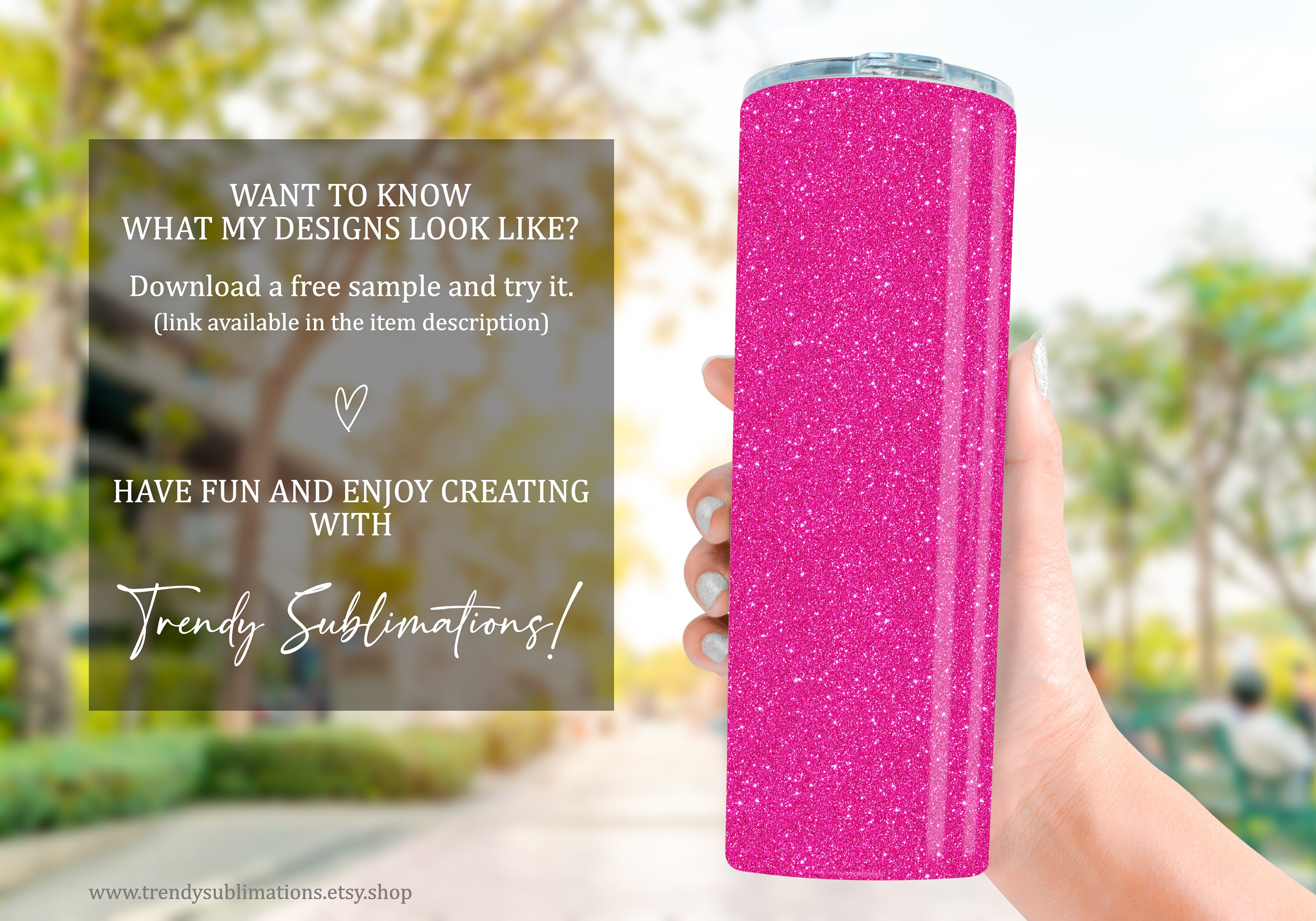 Hot Pink Glitter Tumbler Wrap 20 Oz Skinny Tumbler Design - Etsy