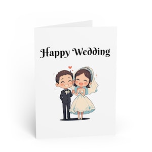 Wedding Greeting Cards, Celebratory Love Note Design, Marriage Congratulations Stationery Set, Happy Hubby & Wifey Card, Anniversary Paper