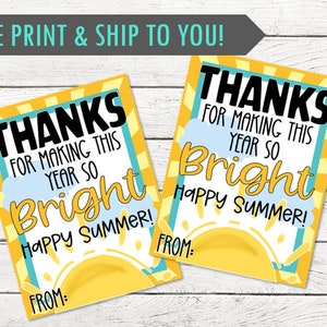 Süßer Schulanfang Geschenkanhänger - Happy Summer! - Großartig für Geschenktaschen oder als alleiniges Austeilen - BEDRUCKT und versendet - Personalisierung