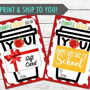 Etiqueta de regalo de fin de curso "Cute Brew Teachers" - ¡Feliz verano! - Ideal para regalar con tarjeta de regalo - IMPRESA y con envío - Personalizable