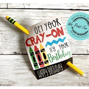 Etichetta di buon compleanno pastello carino - Tema pastello di ritorno a scuola - Ottieni il tuo pastello! - STAMPATO e spedito - Personalizzazione disponibile