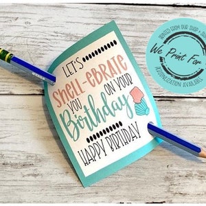 Simpatico cartellino di buon compleanno con oceano - Tema oceano di ritorno a scuola - Sotto il mare! - STAMPATO e spedito - Personalizzazione disponibile