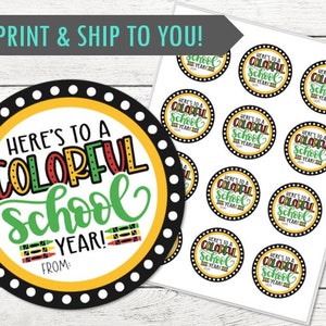Cute Crayon Welcome Stickers - Back to School Crayon Theme - 1st Day of School! - PRINTED and Shipped - Personalization Available