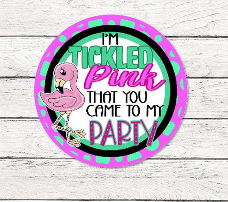 Flamingo Thank You Stickers - DIGITAL DOWNLOAD - Tickled Pink ...