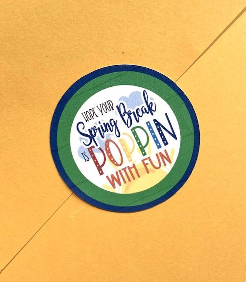 Fun Spring Break Sticker Cute Poppin' Spring Break Sticker Sheet - Happy Spring Break! - Great ...