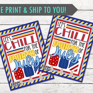 Niedlicher Lets Chill 4. Juli Geschenkanhänger - Feiern Sie Amerika Geschenkanhänger - Happy 4th of Jul! - GEDRUCKT und versendet - Personalisierung verfügbar