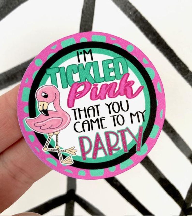 Flamingo Thank You Stickers - DIGITAL DOWNLOAD - Tickled Pink ...