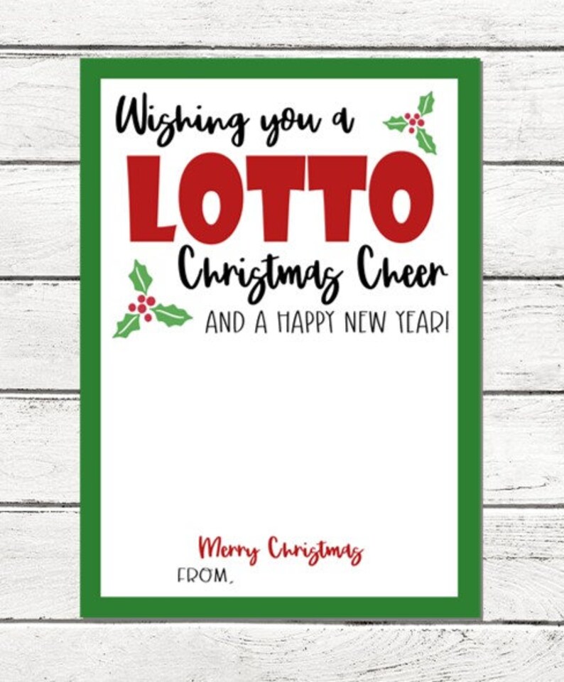 Christmas Lotto Gift Card Tag Merry Christmas Perfect for Etsy