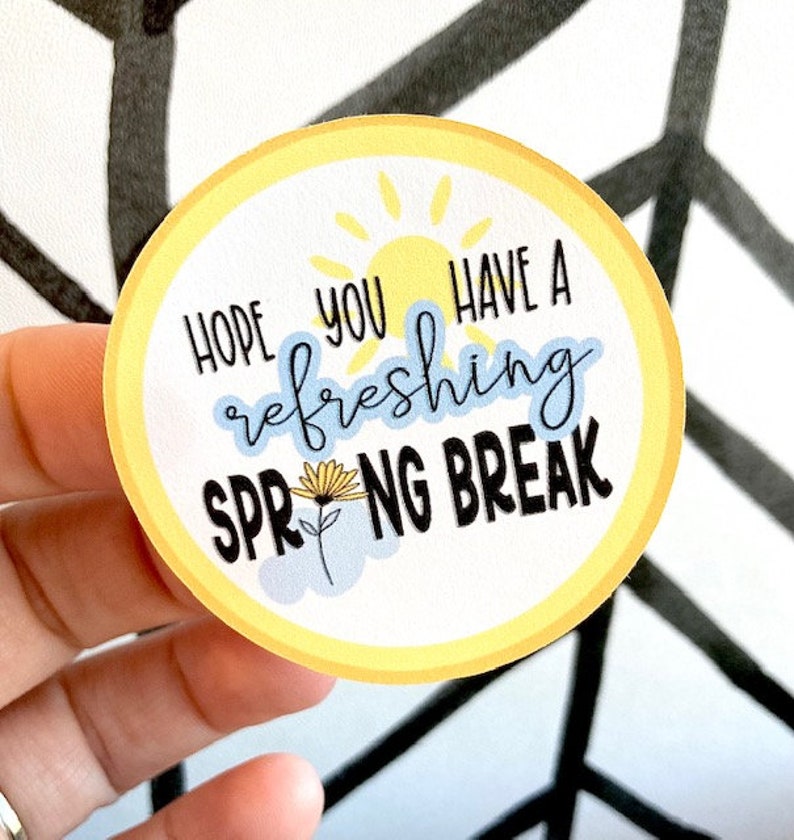 Fun Spring Break Sticker Refreshing Spring Break Sticker Sheet - Happy Spring Break! - Great for ...