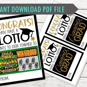 Geweldig Lotto-cadeaukaartje voor afstuderen - Happy Graduation - ideaal om uit te delen bij een Lotto-kaartje - DIGITAAL - personalisatie beschikbaar