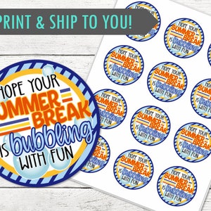 Süßer Schulabschluss Stickerbogen mit Bubbles - Happy Summer! - Ideal für Goody Bags und Umschläge - PRINTED and Shiped - Personalisierung